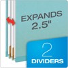 Pendaflex Classification Folders, 2 Dividers, 2" Fasteners, Letter Size, Blue,