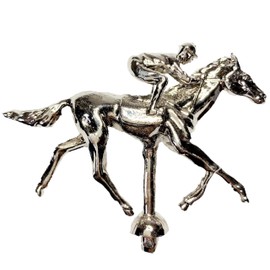 FINENI Metal Horse Marker for Horse Racing Board Game(Modern Style), 1 Piece, ONLY Fit for FINENI Brand Board, ONLY for Replacement Horse Marker in FINENI Brand Horse Racing Board Game (Silver)