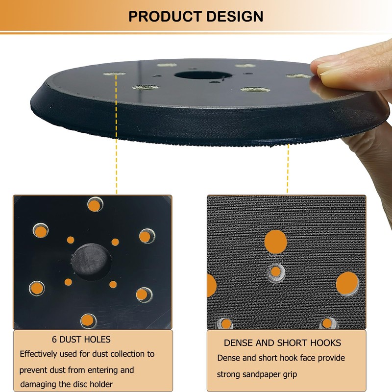 6 Inch 6 Hole Replacement Sander Pad for Ridgid R2611