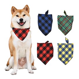 4PCS Spring Bandanas for Dogs, Durable Triangle Girl Boy Dog Scarf Bandana