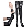 Bencailor Women's Wet Look Costume Set Include Fingerless Long Gloves