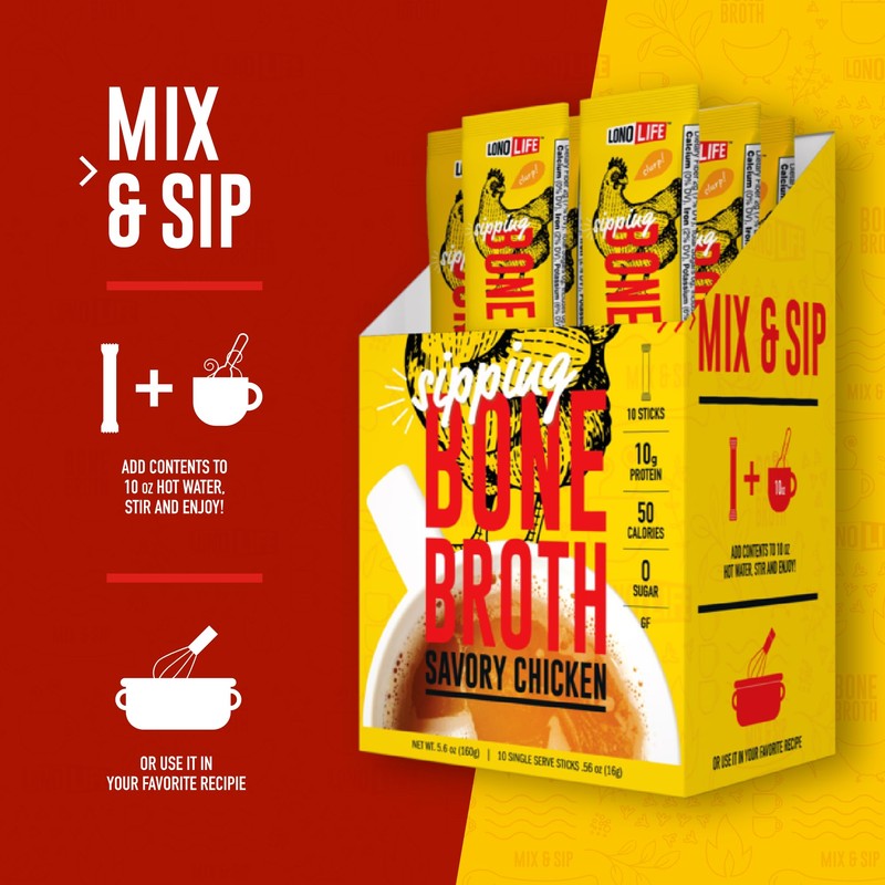 LonoLife Chicken Bone Broth Powder Mix | 10g Protein |