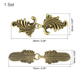 sourcing map 2pcs Vintage Sweater Clips Cape Cloak Clasp Retro Cardigan Clips Shawl Collar Clasp Dress Shirt Brooch Clip for Women, Bronze