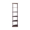 5-Shelf Corner Bookshelf Cappuccino
