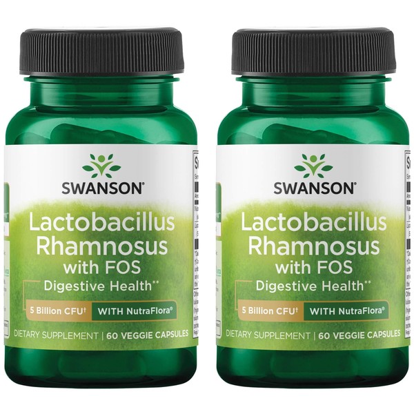 Swanson Lactobacillus Rhamnosus with FOS - Probiotic Supplement Supports Digestive