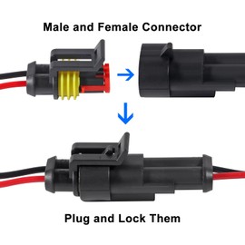 8Pair 2Pin Connector Waterproof Electrical 2 Pin Plug Auto Electrical Wire Connectors Quick Disconnect Automotive Connectors Marine for Car, Truck, Boat Automotive Replacement Ignition Plug Connectors