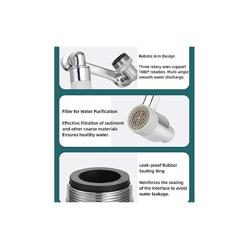 Extensor universal de llave giratorio - aireador de grifo de