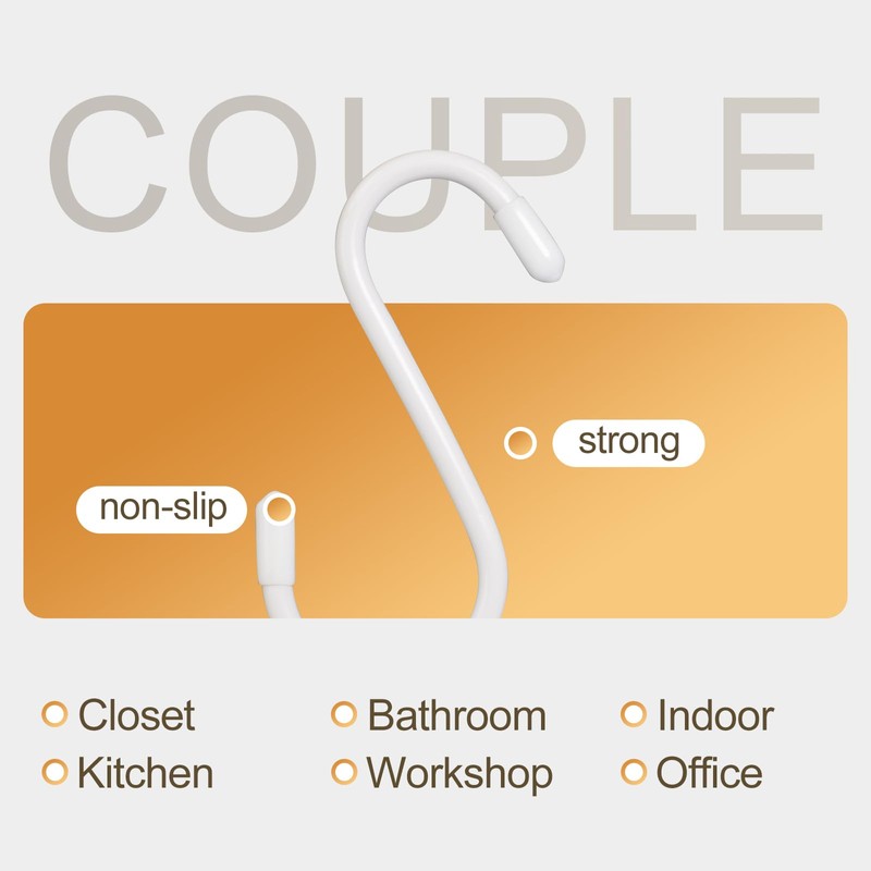 Tingheng Vinyl Coated S Hooks for Hanging 4 Inch White