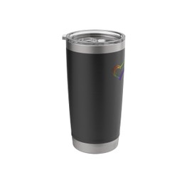 Minimalist Rainbow Heart Doodle Gay Rights Pride Ally Pocket Stainless Steel Insulated Tumbler