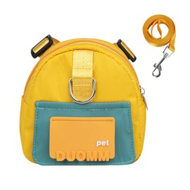 Dog Backpack Harness for Small to Medium Dogs Cute Pet Backpack with Built-in Dog Poop Bag Dispenser Adjustable Pets Self Carrier Bag Ideal for Travel, Hiking, and Daily Walks (Yellow)