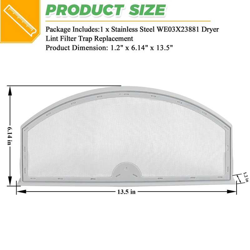 WE03X23881 GTD42EASJ2WW GTD33EASK0WW GTX22EASK0WW Dryer Lint Filter Replacement for GE