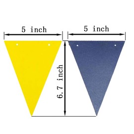 Yellow And Blue Pennant Banner,Blue And Yellow Vintage Double Sided Triangle Flag，For party Decoration,Pack of 30pcs Triangle Flag(One 20 Feet or Two 10 Feet)