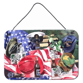 Caroline's Treasures 1012DS812 Barq's and Armed Forces Wall or Door Hanging Prints Aluminum Metal Sign Kitchen Wall Bar Bathroom Plaque Home Decor, 8x12, Multicolor