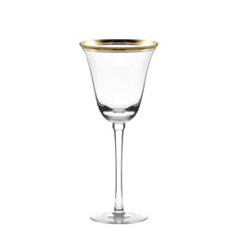 10 Strawberry Street Windsor 8 Oz Red Wine Glass with Gold Band, Set of 4