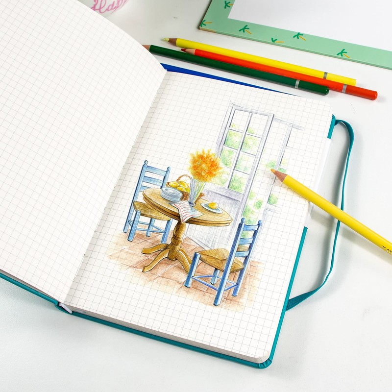 STATIONERY ISLAND Notebook A5 Squared Journal Hardcover with 120 g/m²