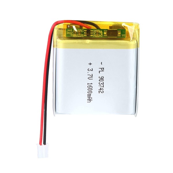 AKZYTUE 3.7V 1600mAh 903742 Lipo Battery Rechargeable Lithium Polymer ion Battery Pack with JST Connector