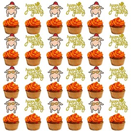 Friendsgiving Cupcake Toppers, Happy Friendsgivng Party Decorations, Friendsgiving Decorations, Thanksgiving Party Decorations, Friendsgiving for Home Party Table Dinner - 30Pcs