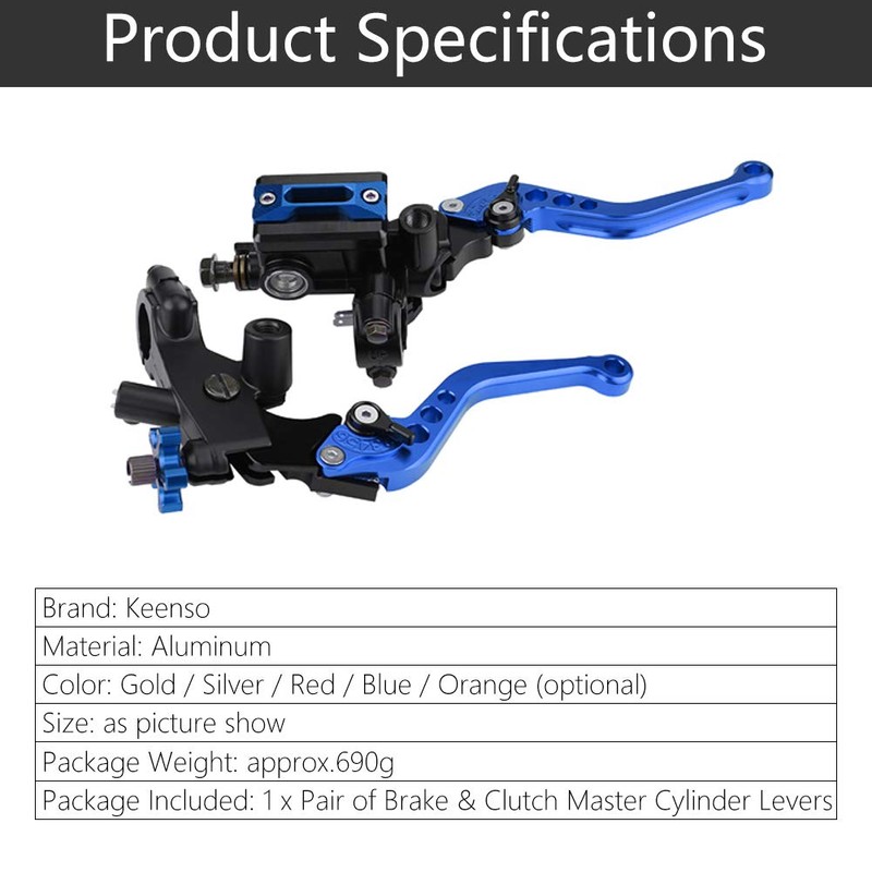 1 Pair Adjustable Break and Clutch Levers, 7/8" Universal Motorcycle