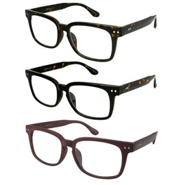 Edge I-Wear 80's Horned Rim Style Readers Set of 3 540695-150-SET3