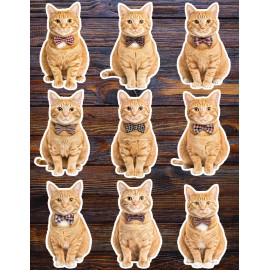 Unbranded Cat In Bowtie Die Cut Vinyl Stickers Set Scrapbooking Laptop Waterbottle