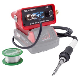 Deackimei Cordless Soldering Iron Station for Milwaukee 18V Battery, Temperature Adjustable, Auto Sleep & Low Voltage Protection, °C/ºF Conversion, OLED Digital Display, Lead-Free Solder (Tool Only)