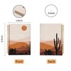 VNWEK Abstract Boho Desert Sun Cactus Landscape Spiral Notebook Journal