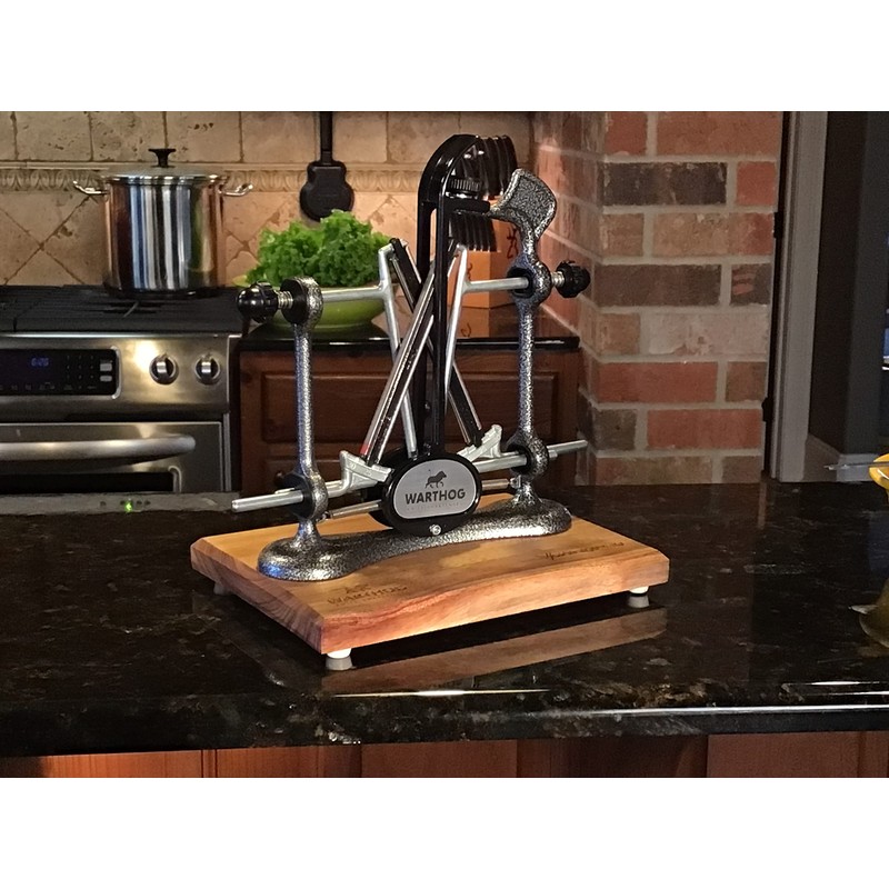 Warthog V-Sharp Elite Knife Sharpeners with Deluxe Wooden Base, 325