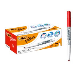 BIC Velleda 1741 Whiteboard Pens - Red, Box of 12
