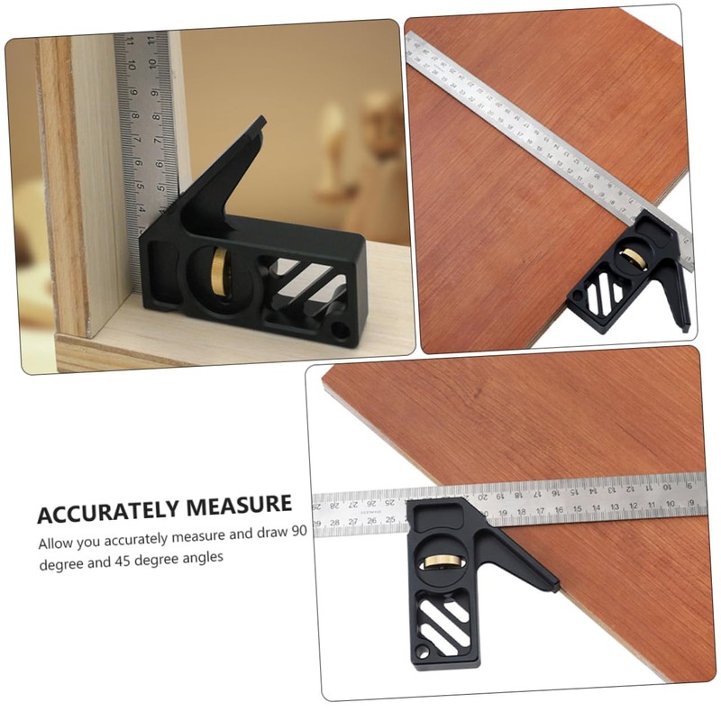jojofuny Carpentry Combinations Square Woodworking Tool 45° 90° Limiter Easy