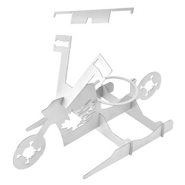 Stainless Steel Chicken Stand Removable Portable MotorcycleShape BBQ Roaster Stand for Party(Skull Shape )