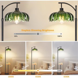 QIYIZM Floor Lamp for Living Room Bedroom Boho Rattan with Remote Standing Lamp Dimmable Arc Black Farmhouse Wicker Bamboo Lamp Shade Floor Light Adjustable Tall Lamp Industrial Floor Lamps Bohemian