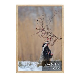 ARTWIND 24x36 Oak Wood Poster Frame, Natural Solid Wood Photo Picture Frame for Horizontal or Vertical Wall Mounting, Hanging Hardware Included