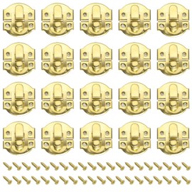 20Pcs Latch,Toggle Catch Latch Clasp,Jewelry Box Lock Buckle for Packaging,Gift Box Plate Buckle Locks Yellow 27 * 29mm