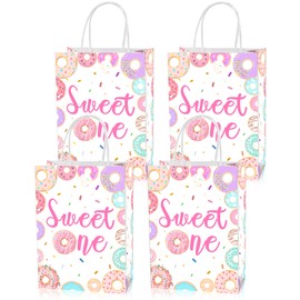 Roselush - 16 bolsas de regalo de donas dulces para un cumpleaños, helado, caramelos, regalo de primer cumpleaños, botanas, dulces para fiestas, regalos para niñas, suministros para decoración de