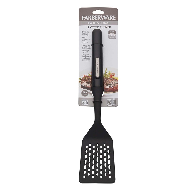Farberware Professional Heat Resistant Nylon Slotted Turner-Safe for Non-Stick Cookware,