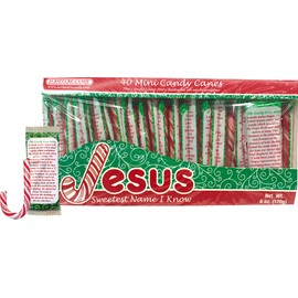 Scripture Candy, Mini Christmas Candy Canes Featuring The Candy Cane Legend, 40 Pieces