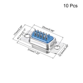 sourcing map D-sub Connector DB15 Female Socket 15-pin 3-Row Female Serial Port Terminal Breakout for Mechanical Equipment CNC Computers Pack of 10