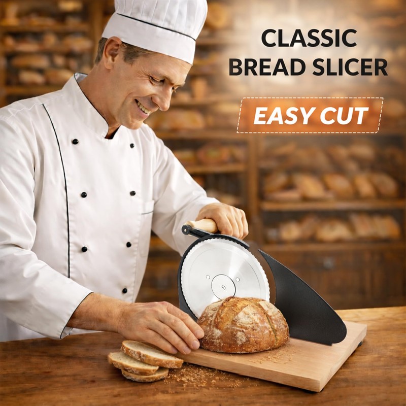 Manual Bread Slicer for Homemade Sourdough Bread, Adjustable Thickness Hand