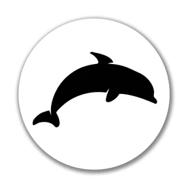 Huuraa Sticker Dolphin Silhouette Sticker Size 10 cm with Motif for All Animal Lovers Gift Idea for Friends and Family
