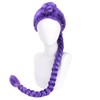 RightOn Purple Braided Wig Long Straight Purple Braid Wig for