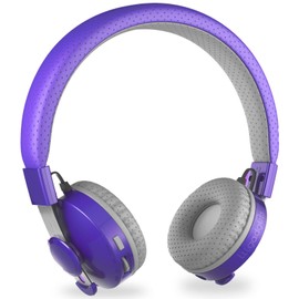 LiLGadgets On-Ear Wireless Kids Headphone with Built-in Microphone and Bluetooth, Purple