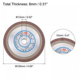 sourcing map 125mm Resin Grinding Wheel Diamond 13mm Bore 150 Grit Carbide Metal Cutter
