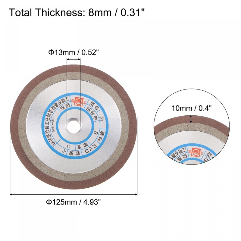 sourcing map 125mm Resin Grinding Wheel Diamond 13mm Bore 150