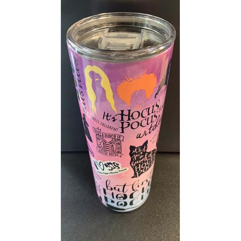 Unbranded HOCUS POCUS PURPLE SAYINGS SKINNY TUMBLER -20oz with straw