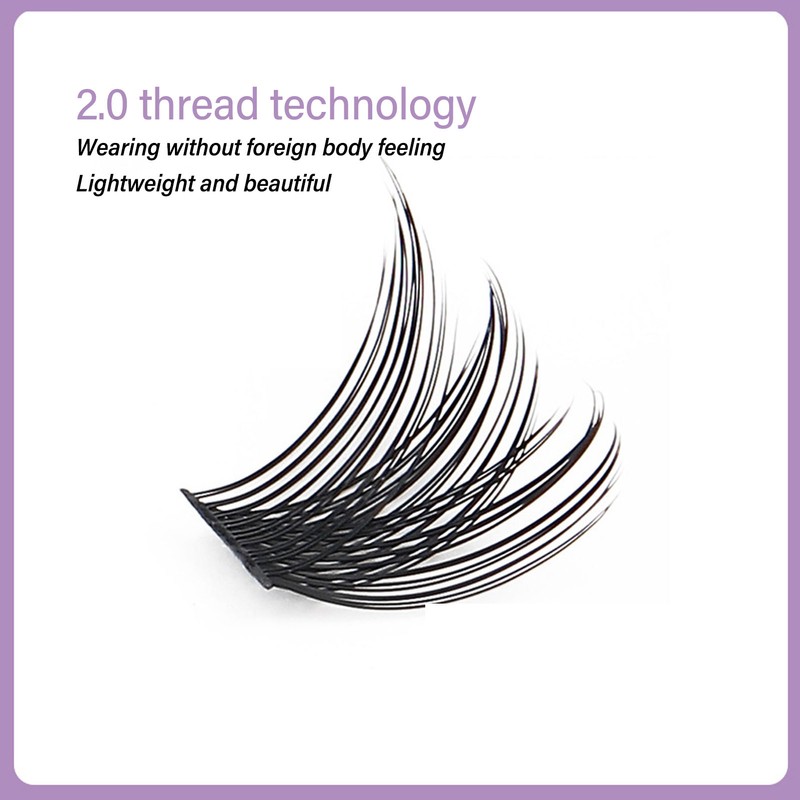 84 Clusters 14mm False Eyelashes D Curly Dense Hair DIY