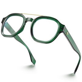 VISOONE Retro Round Anti Eyestrain Metal Medium Eyewear Blue Light Blocking Glasses for Computer Gaming Women Man SANFORD