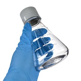 Eisco - Pack of 12, 250mL Sterile PETG Erlenmeyer Flasks, Vented, Flat Bottom, Lab-Grade, Gamma Sterilized, USP Class VI, Ideal for Cell Culture, Biopharmaceutical Processing, Chemical Storage