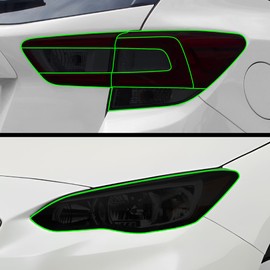 BOGAR TECH DESIGNS Full Headlight Taillight Tint Kit Cover Compatible with Subaru Impreza Hatchback 2017-2023, Dark Smoke
