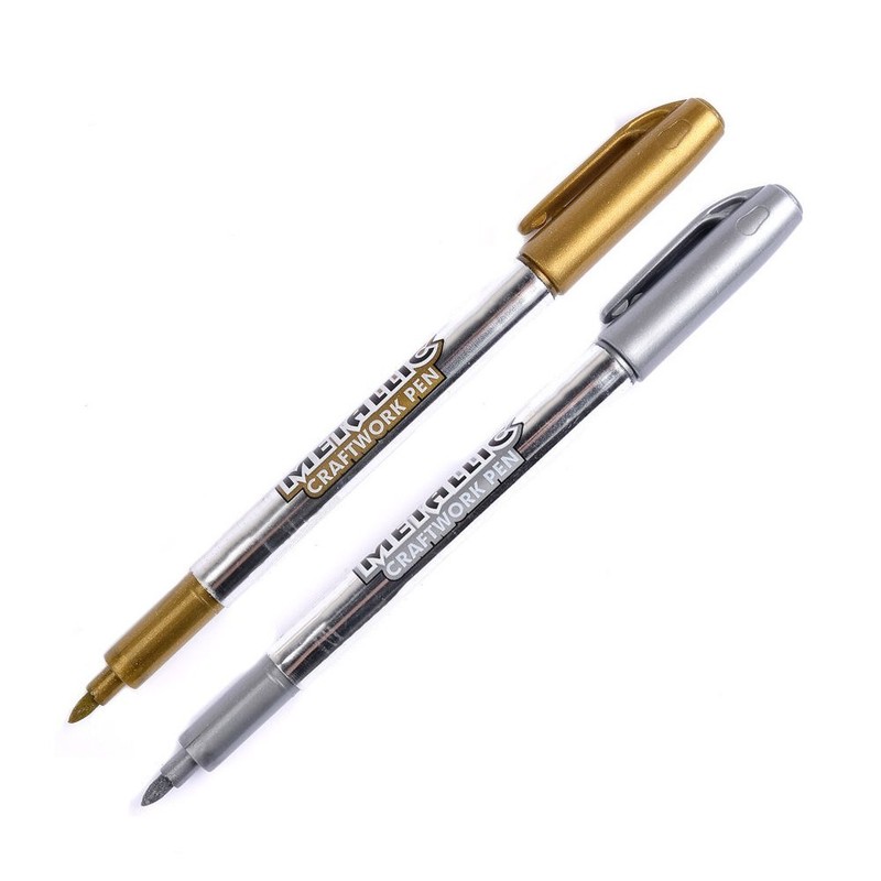 MyLifeUNIT Metallic Marker Pens, 6-Pack Metallic Gold Silver Permanent Markers,