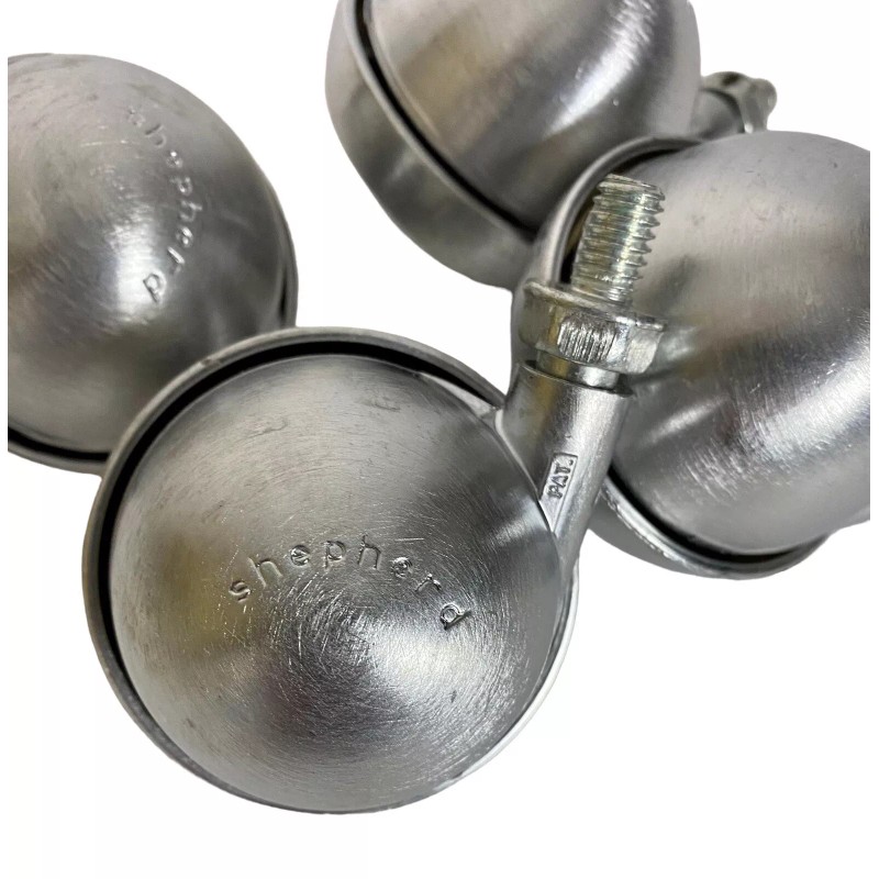 Shepherd Chrome Roller Ball Casters Wheels Set of 4